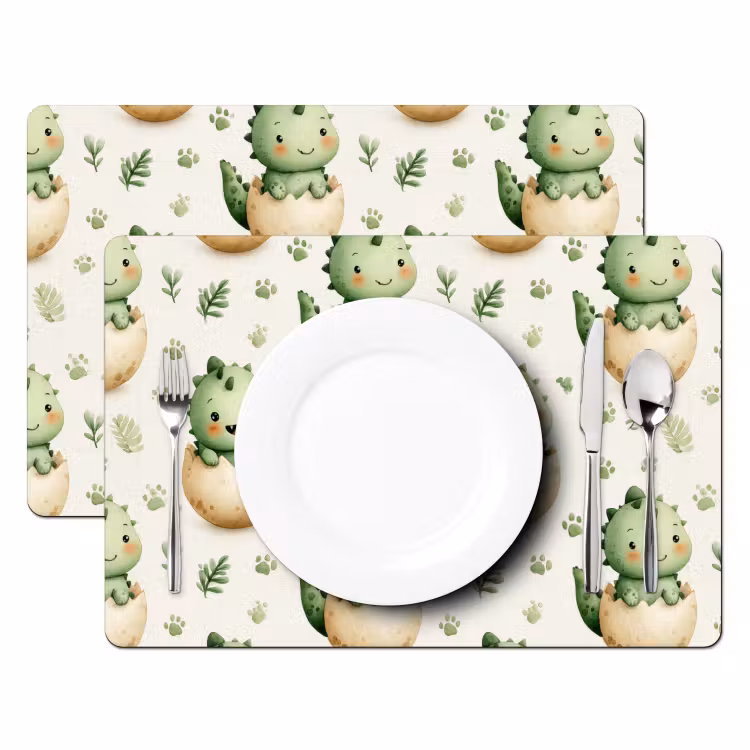 Dino - Eieren - Groen Placemat vinyl groot 368 -zzsfeer2_Kitchenyeah-website