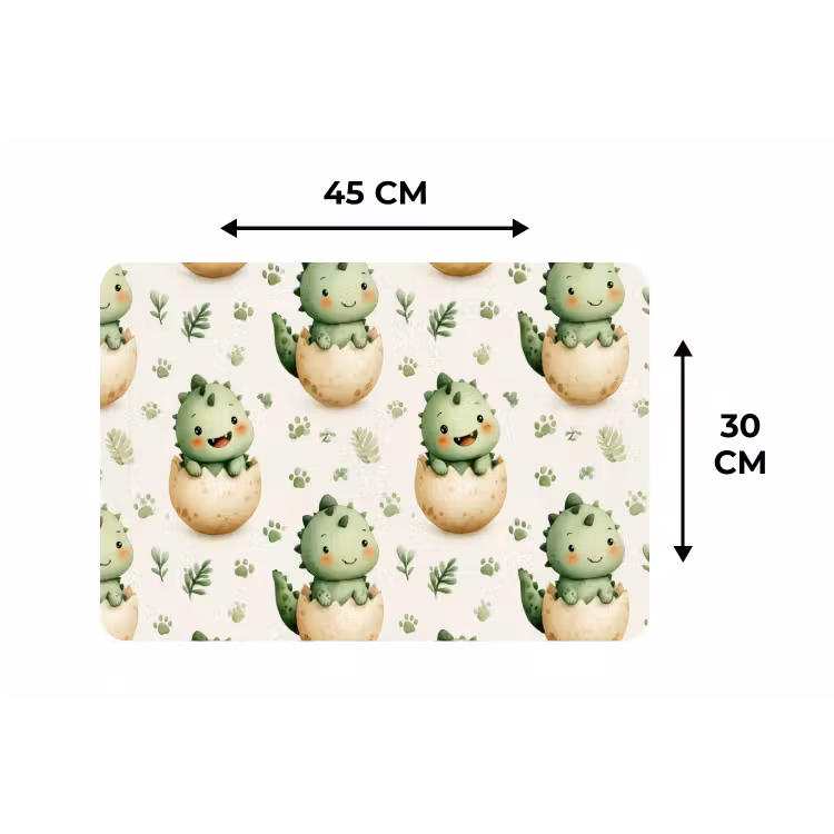 Dino - Eieren - Groen Placemat vinyl groot 368 -specs