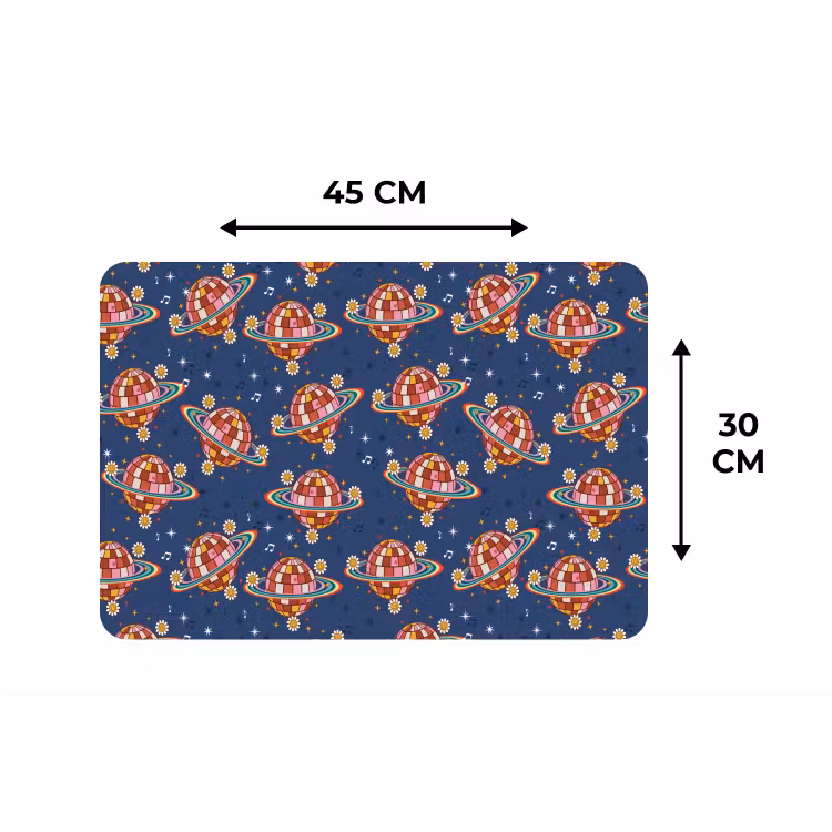 Disco - Blauw - Patroon Placemat vinyl groot 368 -specs