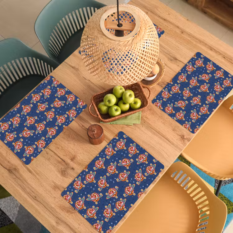 Disco - Blauw - Patroon Placemat vinyl groot 368 -zzsfeer5_Kitchenyeah-website