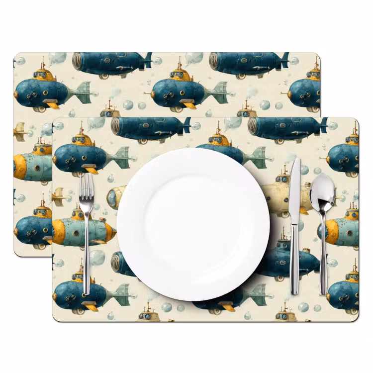 Duikboot - Fantasie - Kleurrijk Placemat vinyl groot 368 -zzsfeer2_Kitchenyeah-website