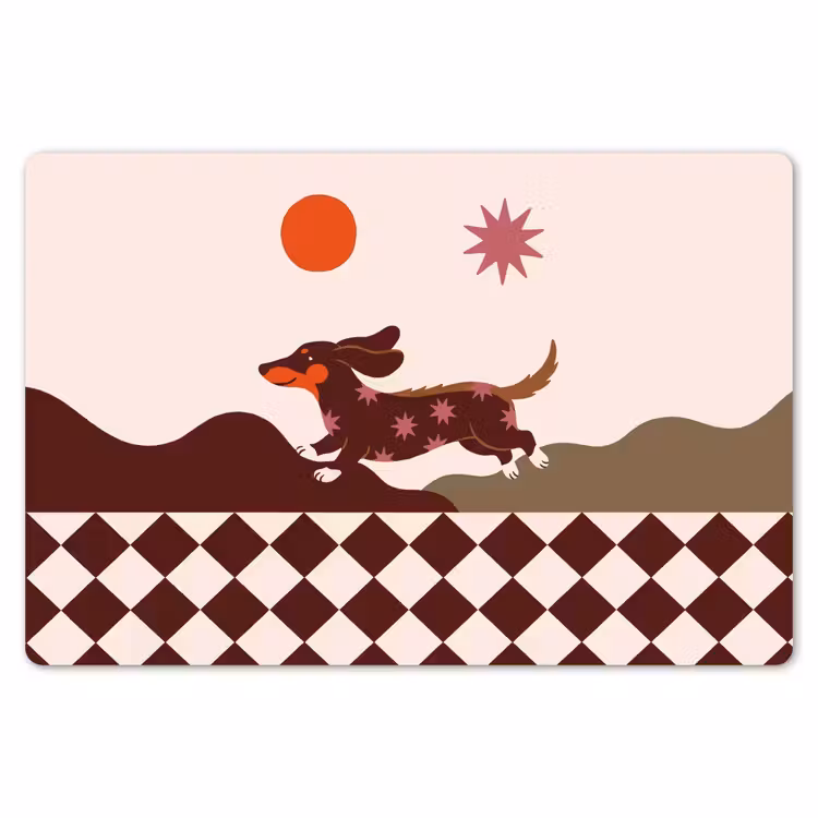 Hond - Abstract - Dieren - Modern - Bruin Placemat vinyl groot -zzsfeer1_Kitchenyeah-website