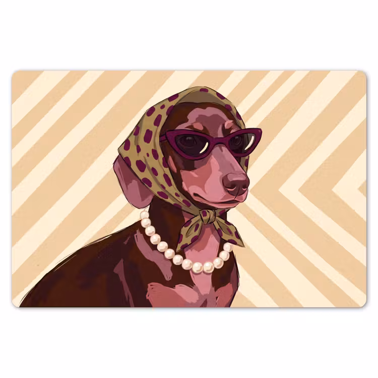 Hond - Zonnebril - Hoofddoek - Dieren - Modern Placemat vinyl groot -zzsfeer1_Kitchenyeah-website