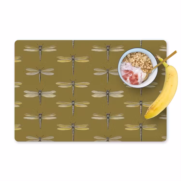 Libellen - Patroon - Groen Placemat vinyl groot 368 -zzzproduct_Kitchenyeah-website