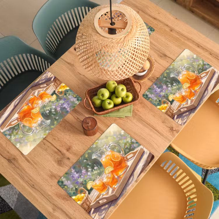 Drank - Citroen - Zomer - Tuin - Geel Placemat vinyl groot -zzsfeer5_Kitchenyeah-website