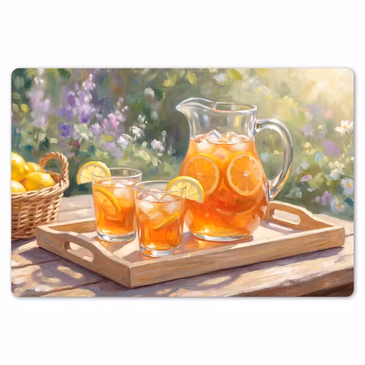 Drank - Citroen - Zomer - Tuin - Geel Placemat vinyl groot -zzsfeer1_Kitchenyeah-website