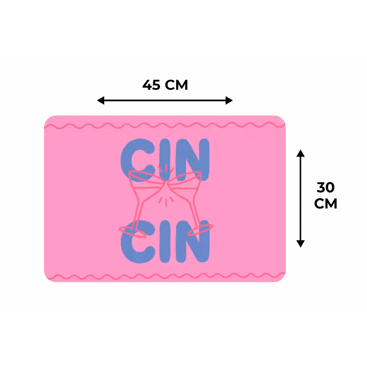 Drank - Glazen - Proost - Modern - Roze Placemat vinyl groot -specs