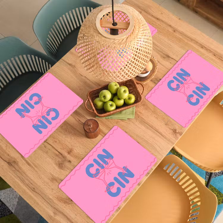 Drank - Glazen - Proost - Modern - Roze Placemat vinyl groot -zzsfeer5_Kitchenyeah-website