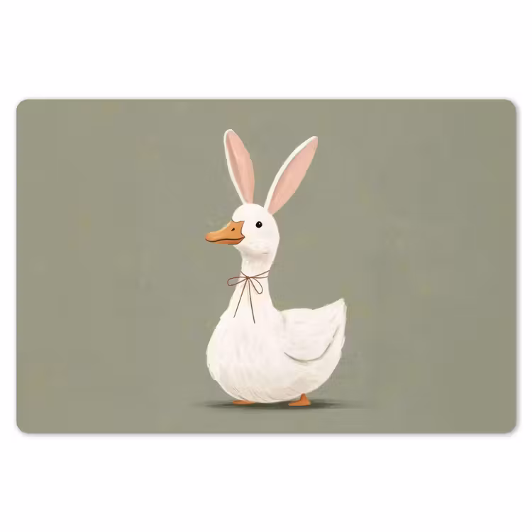 Eend - Konijnoren - Grijs Placemat vinyl groot -zzsfeer1_Kitchenyeah-website