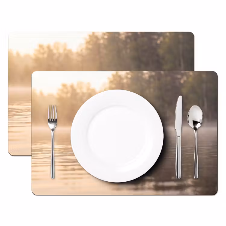 Eenden - Water - Mist - Natuur Placemat vinyl groot -zzsfeer2_Kitchenyeah-website