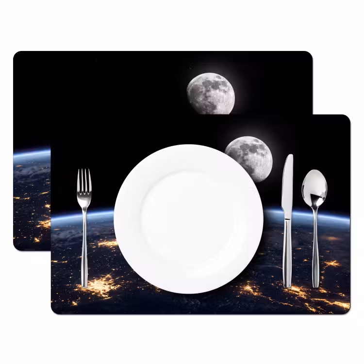 Placemat - 6 pieces - Earth - Night - Space - Aarde - Nacht - Ruimte Placemat vinyl groot