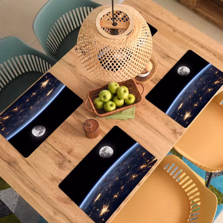 Placemat - 6 pieces - Earth - Night - Space - Aarde - Nacht - Ruimte Placemat vinyl groot