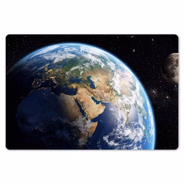 Aarde - Ruimte - Blauw - Groen Placemat vinyl groot -zzsfeer1_Kitchenyeah-website