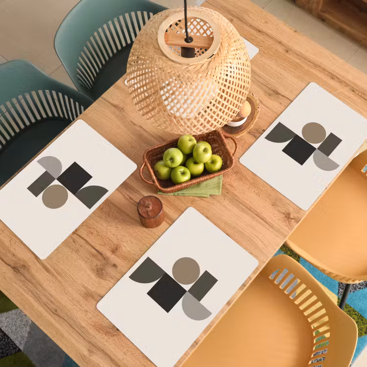 Aardetinten - Abstracte compositie - Eenvoudige vormen Placemat vinyl groot -zzsfeer5_Kitchenyeah-website