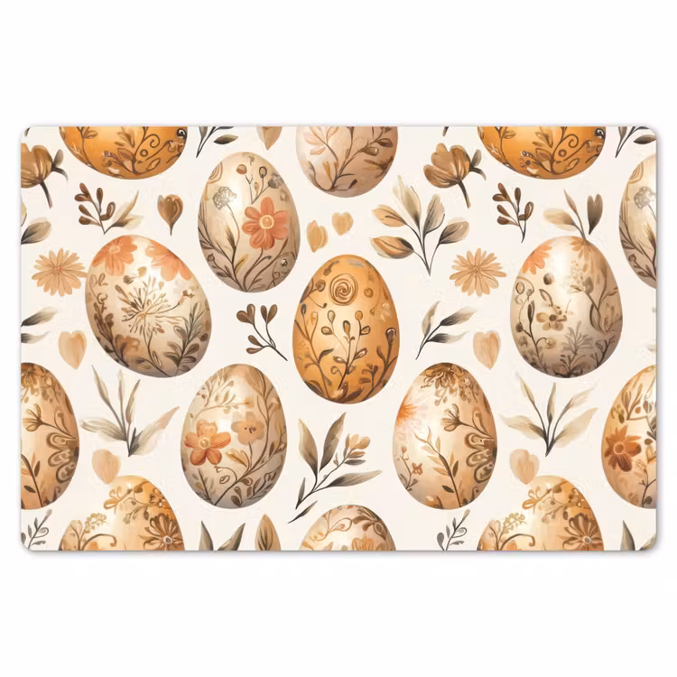 Paaseieren - Bruin - Bloemen Placemat vinyl groot -zzsfeer1_Kitchenyeah-website