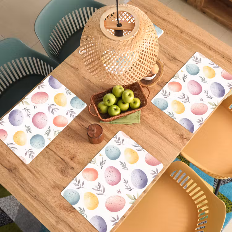 Eieren - Kleurrijk - Patroon Placemat vinyl groot -zzsfeer5_Kitchenyeah-website