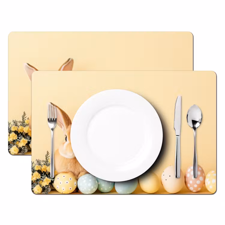 Eieren - Konijn - Pasteltinten Placemat vinyl groot -zzsfeer2_Kitchenyeah-website