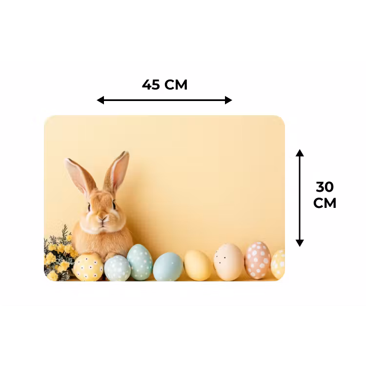 Eieren - Konijn - Pasteltinten Placemat vinyl groot -specs