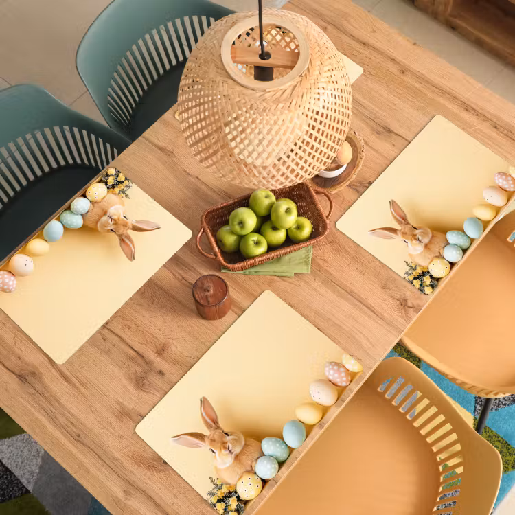 Eieren - Konijn - Pasteltinten Placemat vinyl groot -zzsfeer5_Kitchenyeah-website