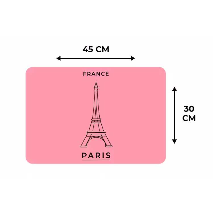 Eiffeltoren - Parijs - Architectuur - Minimalistisch - Roze Placemat vinyl groot -specs