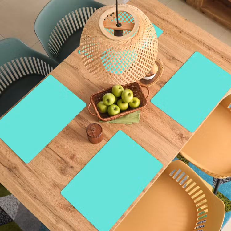 Electric - Cyan - Turkoois Placemat vinyl groot 368 -zzsfeer5_Kitchenyeah-website