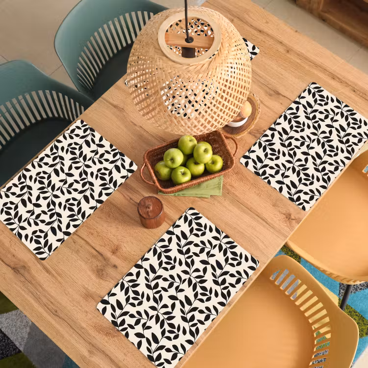 Elegant - Patroon - Zwart - Beige Placemat vinyl groot 368 -zzsfeer5_Kitchenyeah-website