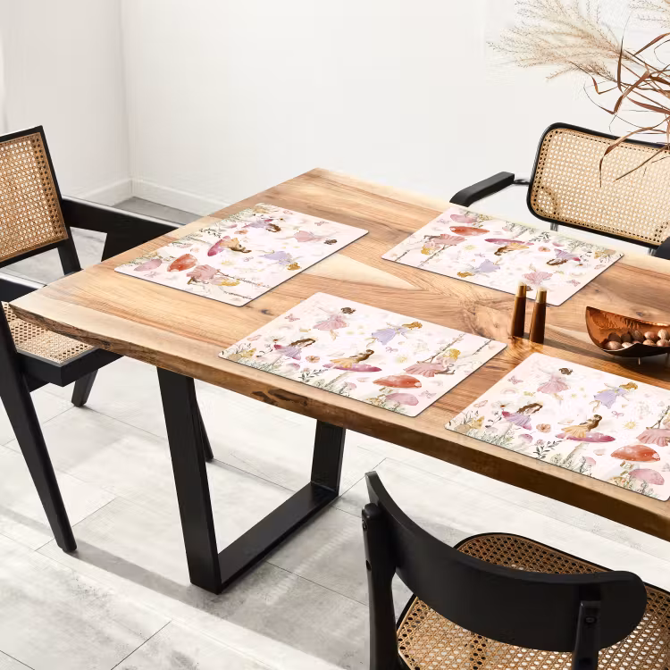 Elfjes - Prinses - Bloemen - Meisjes - Roze - Kinderen Placemat vinyl groot -zzsfeer4_Kitchenyeah-website