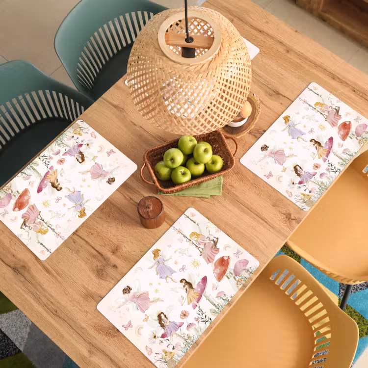 Elfjes - Prinses - Bloemen - Meisjes - Roze - Kinderen Placemat vinyl groot -zzsfeer5_Kitchenyeah-website