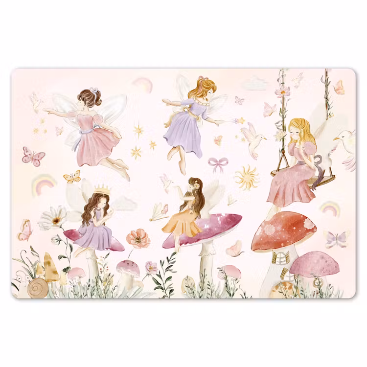 Elfjes - Prinses - Bloemen - Meisjes - Roze - Kinderen Placemat vinyl groot -zzsfeer1_Kitchenyeah-website