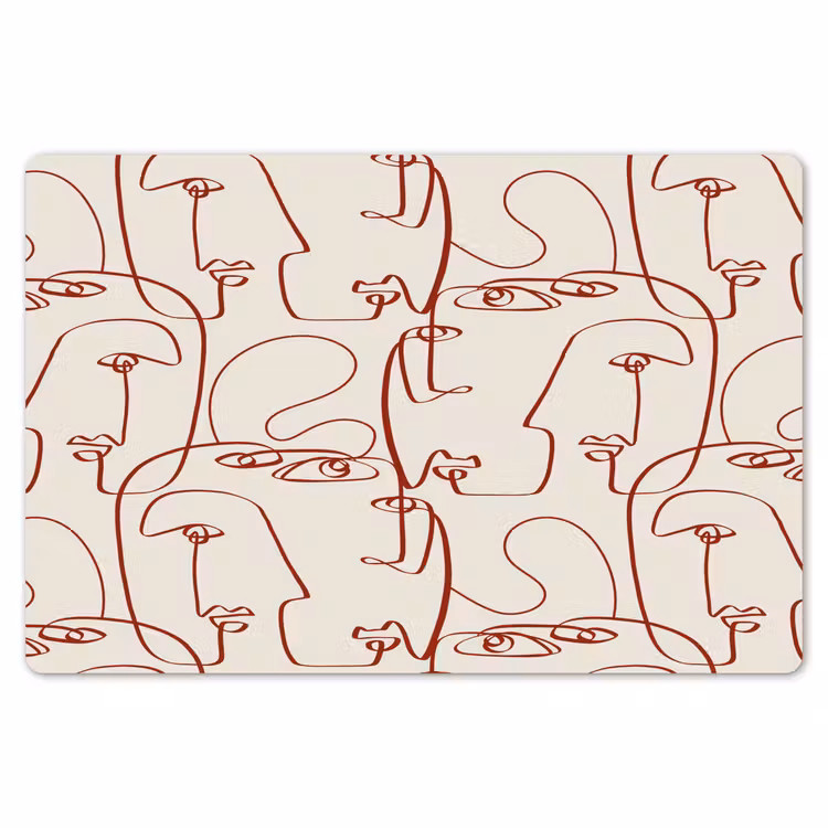Gezichten - Abstract - Rood - Beige Placemat vinyl groot 368 -zzsfeer1_Kitchenyeah-website