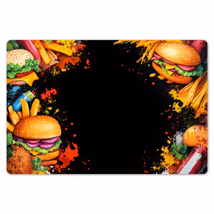 Fastfood - Graffiti - Hamburger - Eten - Modern Placemat vinyl groot -zzsfeer1_Kitchenyeah-website