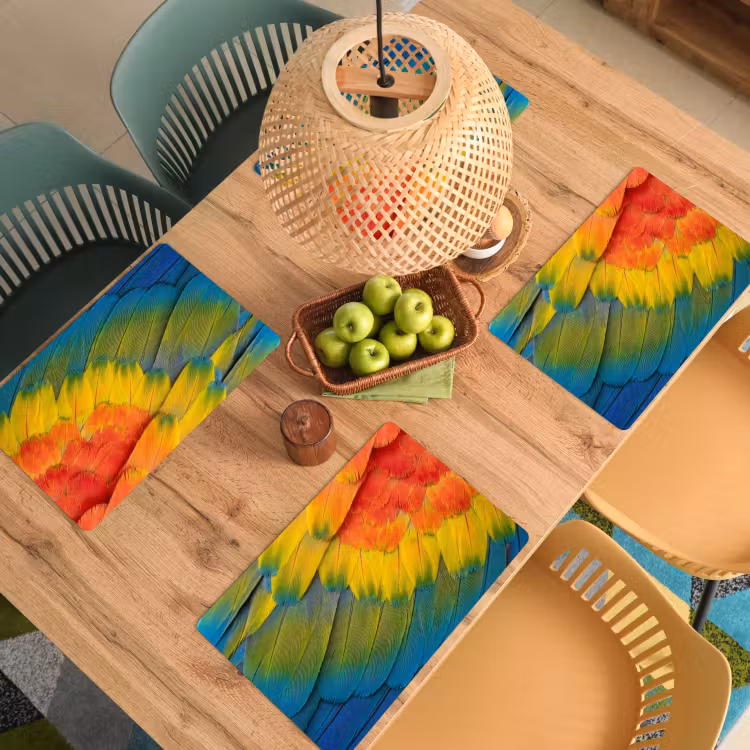 Veren - Ara - Kleurrijk Placemat vinyl groot -zzsfeer5_Kitchenyeah-website