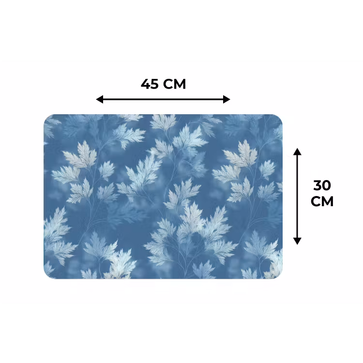 Varen - Botanisch - Patroon - Grijsblauw Placemat vinyl groot 368 -specs