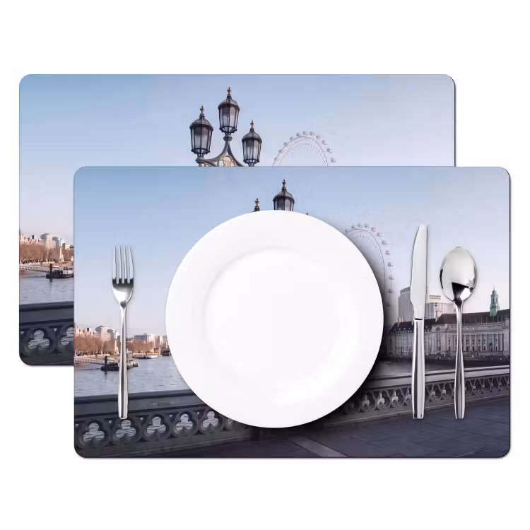Reuzenrad - Londen - Stad - Architectuur - Brug Placemat vinyl groot -zzsfeer2_Kitchenyeah-website