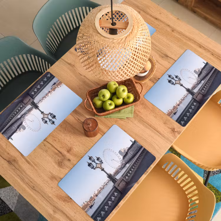 Reuzenrad - Londen - Stad - Architectuur - Brug Placemat vinyl groot -zzsfeer5_Kitchenyeah-website