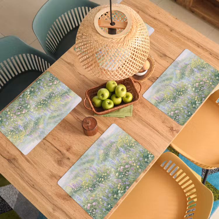 Bloemenveld - Heuvels - Kleurrijk Placemat vinyl groot -zzsfeer5_Kitchenyeah-website