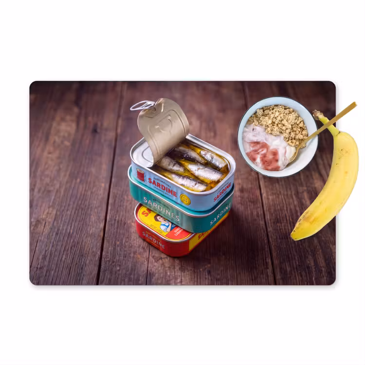 Placemat - 6 pieces - Fish - Cans - Kitchen - Vis - Blikjes - Keuken Placemat vinyl groot
