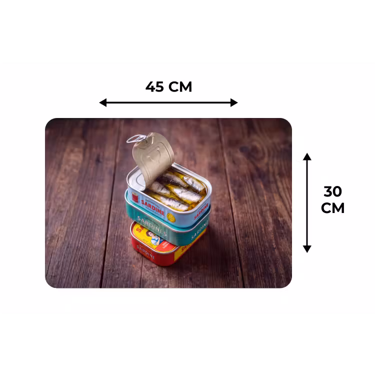 Placemat - 6 pieces - Fish - Cans - Kitchen - Vis - Blikjes - Keuken Placemat vinyl groot