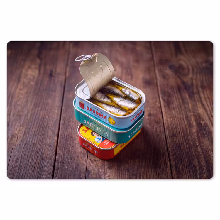 Placemat - 6 pieces - Fish - Cans - Kitchen - Vis - Blikjes - Keuken Placemat vinyl groot