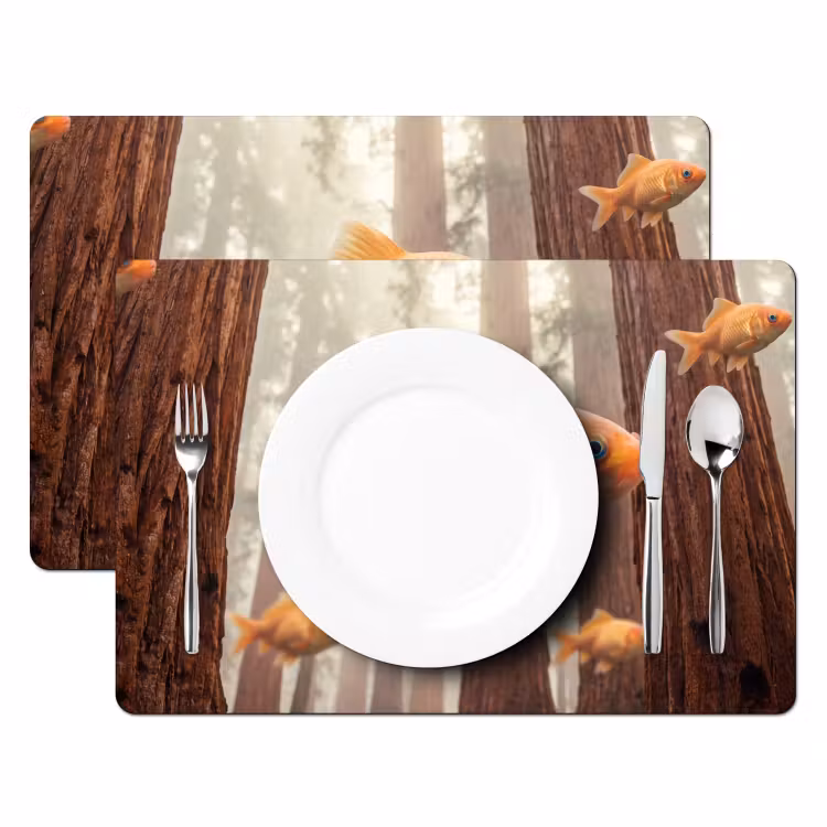 Placemat - 6 pieces - Fish - Forest - Fantasy - Vis - Bos - Fantasie Placemat vinyl groot