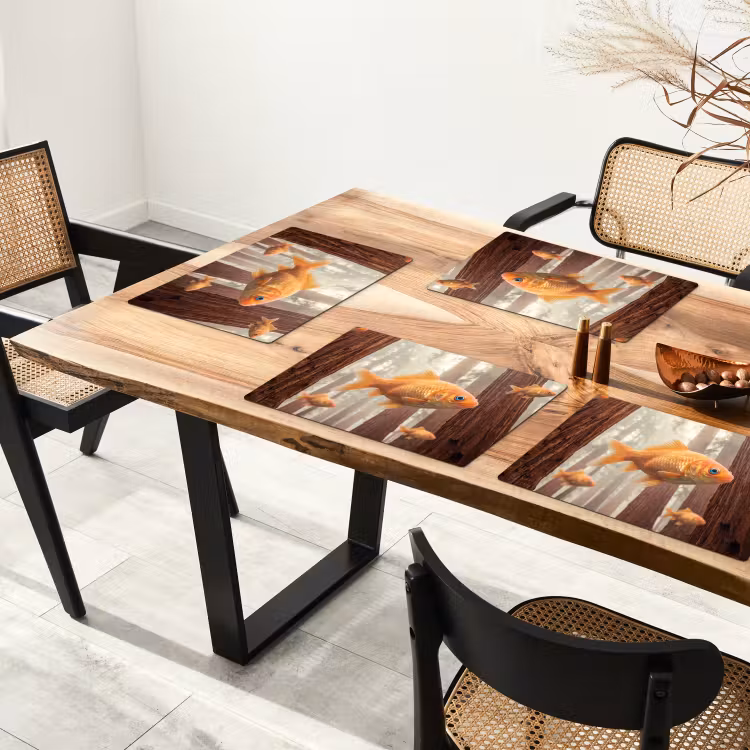 Placemat - 6 pieces - Fish - Forest - Fantasy - Vis - Bos - Fantasie Placemat vinyl groot