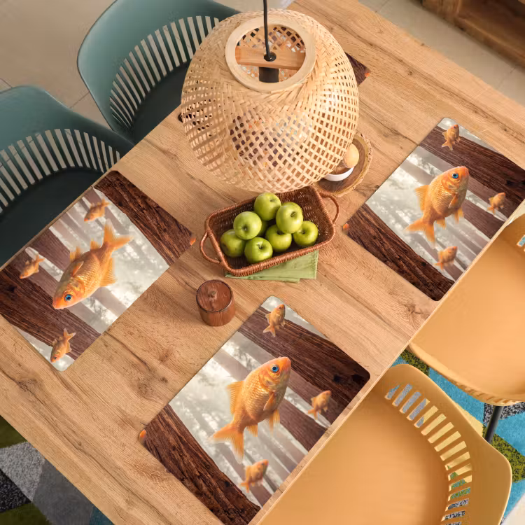Placemat - 6 pieces - Fish - Forest - Fantasy - Vis - Bos - Fantasie Placemat vinyl groot