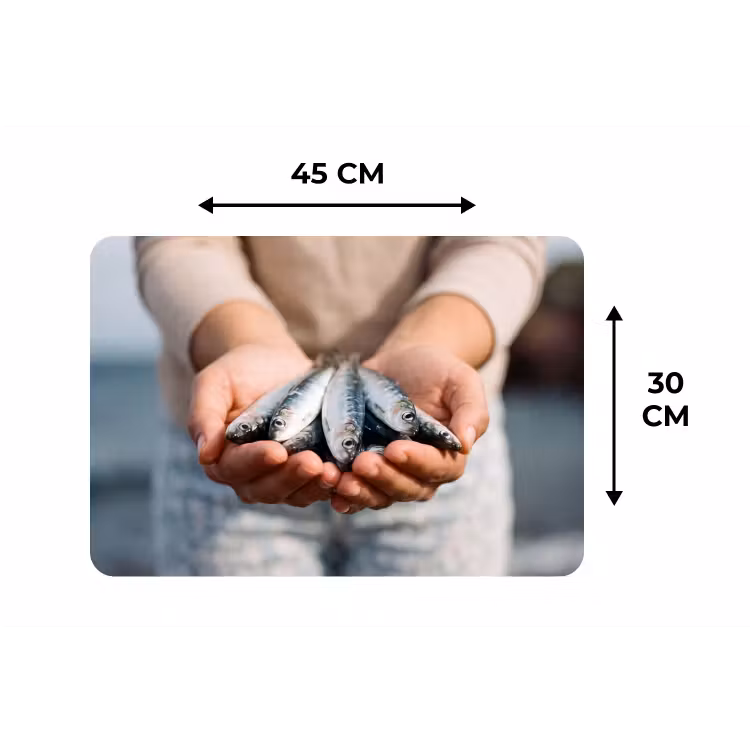 Placemat - 6 pieces - Fish - Hands - Nature - Vis - Handen - Natuur Placemat vinyl groot