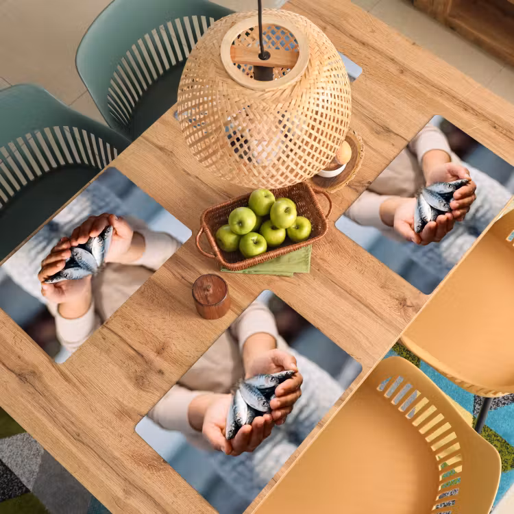 Placemat - 6 pieces - Fish - Hands - Nature - Vis - Handen - Natuur Placemat vinyl groot