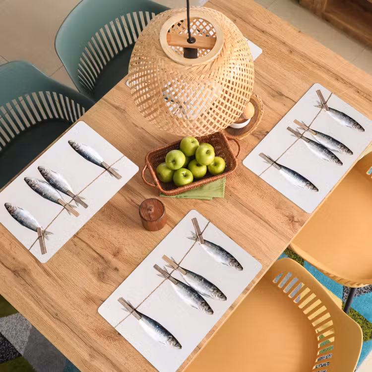 Placemat - 6 pieces - Fish - Hanging - Food - Vis - Hangend - Eten Placemat vinyl groot