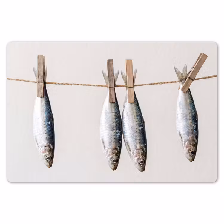 Placemat - 6 pieces - Fish - Hanging - Food - Vis - Hangend - Eten Placemat vinyl groot
