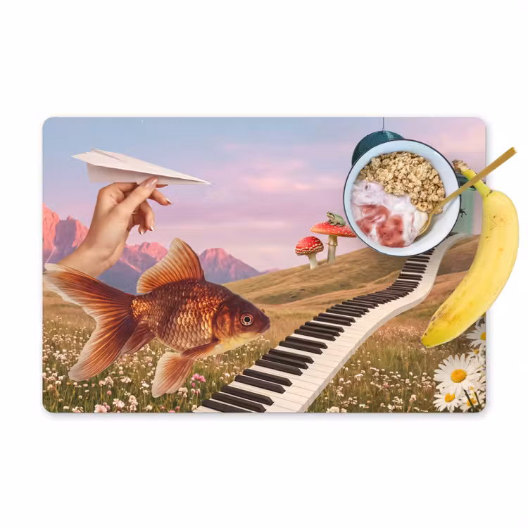 Placemat - 6 pieces - Fish - Nature - Abstract - Vis - Natuur - Abstract Placemat vinyl groot