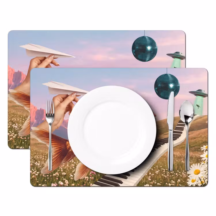 Placemat - 6 pieces - Fish - Nature - Abstract - Vis - Natuur - Abstract Placemat vinyl groot