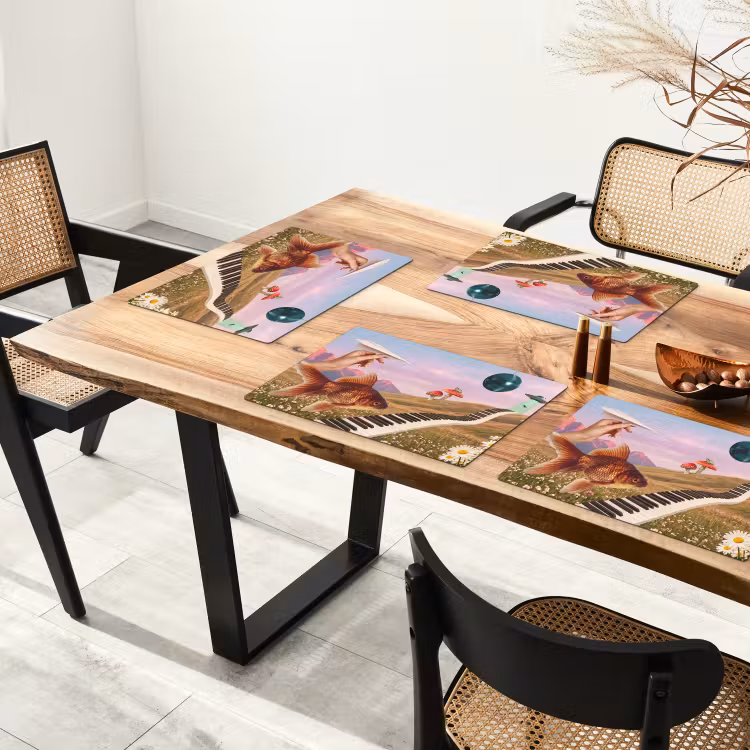 Placemat - 6 pieces - Fish - Nature - Abstract - Vis - Natuur - Abstract Placemat vinyl groot