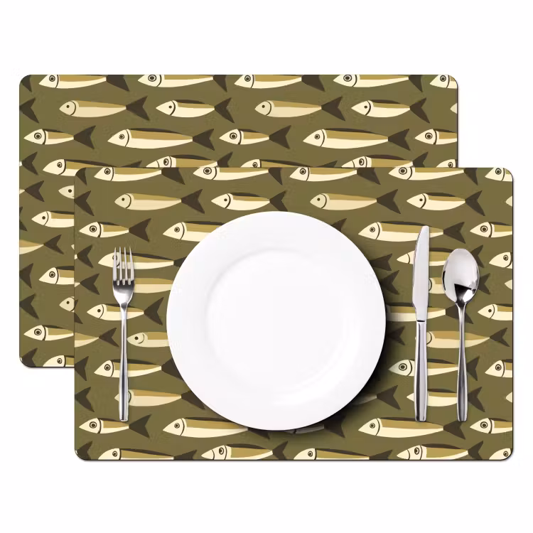 Vis - Patroon - Groen Placemat vinyl groot 368 -zzsfeer2_Kitchenyeah-website